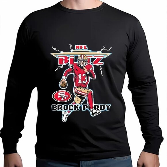 San Francisco 49ers Brock Purdy Crewneck Sweatshirt NFL Blitz Player Gift Wea 51 - Picture 1 of 5